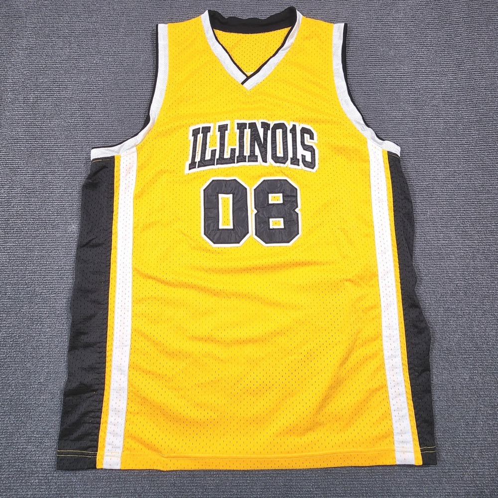 Basketball Jersey Men Yellow Illinois 08 Baisa Mesh Sleeveless